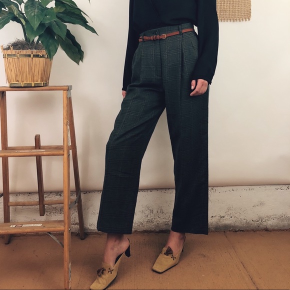 Forest Plaid Wool Trouser - Picture 2 of 7